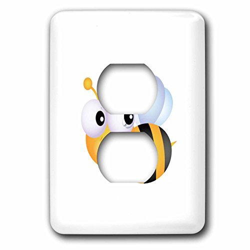 3dRose lsp_55518_6 Happy Honeybee 2 Plug Outlet Cover